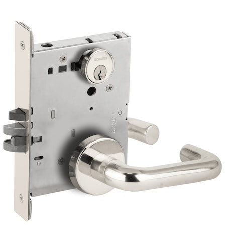 Schlage Grade 1 Entrance Office Mortise Lock, Conventional Cylinder, S123 Keyway, 03 Lever, B Rose, Bright C L9050P 03B 625